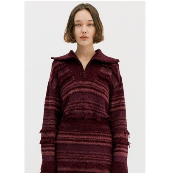 WNDERKAMMER Multi Yarn Knit Zip-up Purple Wool Sweater Top Size Small - Picture 1 of 11